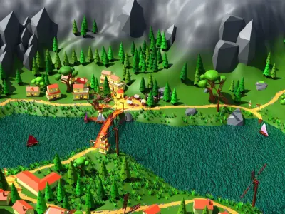 Environment Low-poly 3D model