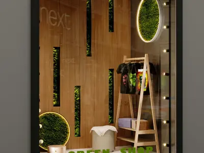 Green Shop Window 3D model