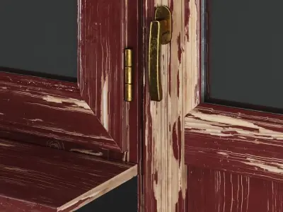 Wooden Windows Low-poly 3D model