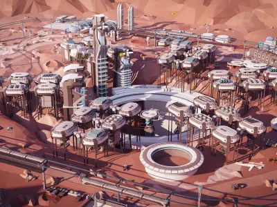 Space Station Low-poly 3D model