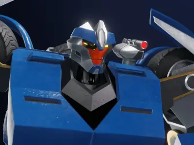 Breakdown  Transformers Prime Character Rig Low-poly 3D model