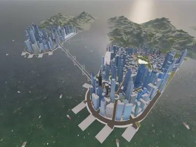 City-modern city- urban 3D model