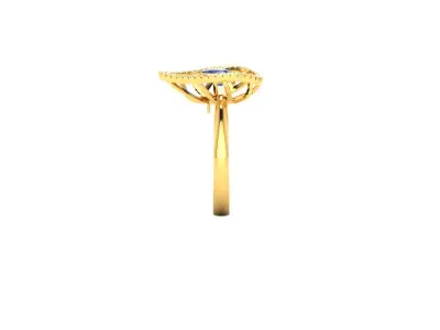 Women Solitaire Pear Stone Ring 3dm stl obj fbx Render Details 3D print model