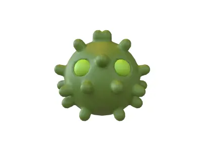 Virus Character v1 001 Low-poly 3D model