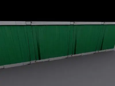 fence painted Low-poly 3D model