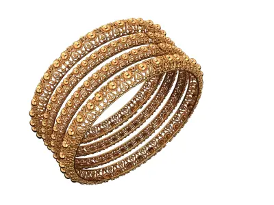 004 The Rajwada Filigree Bangle Set 3D print model