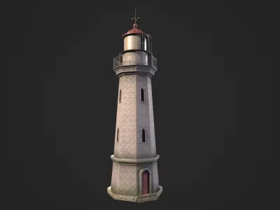 Lighthouse Low-poly 3D model 4