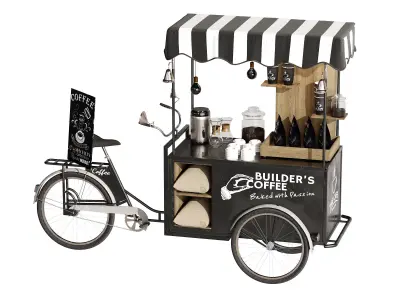 Coffee bike mobile set 3 3D model