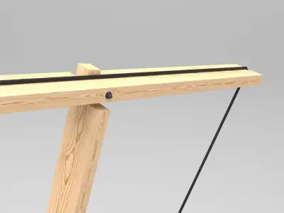 WOOD FLOOR LAMP - LAMPADA A STELO 3D model