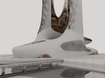 Futuristic building 40 3D model