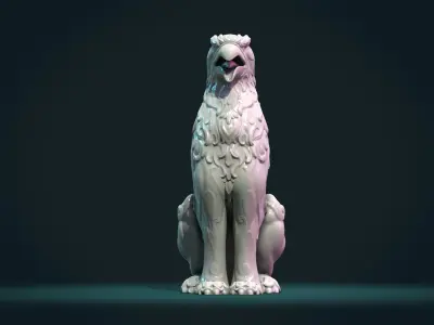 Griffon lion statue 3D print model