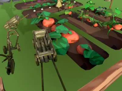 Stylized Farmhouse Low-poly 3D model