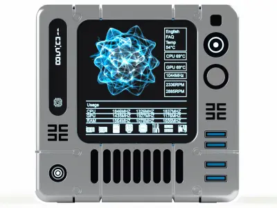 Futuristic Sci-fi Cyberpunk Mini Computer 3D model