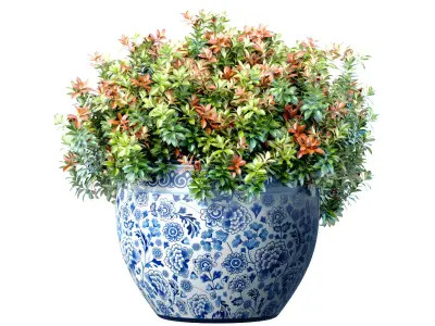 Decorative flowering garden plant Bouquet in a vase pot Jar  3D model