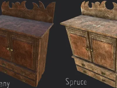 Antique Furniture Pack 36Prefabs I PBR Low-poly 3D model