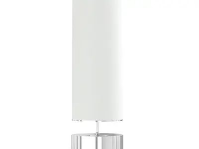 White Cylindrical Floor Lamp 3D Model 3D model