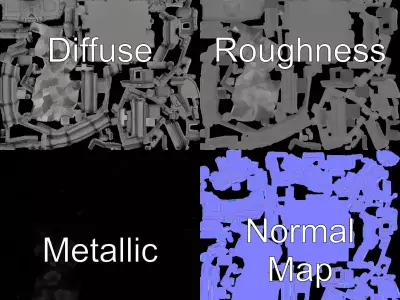 Ancient Stone Pagoda model pack Low-poly 3D model