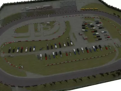 Small Town Speedway Game Ready Low-poly 3D model