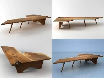 Coffe table and Bench 3D model