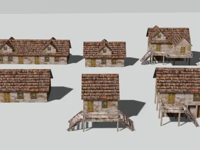 Old House Pack Exterior Low-poly 3D model