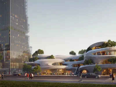 Futuristic Retail Complex With Organic Curved Forms 3D model