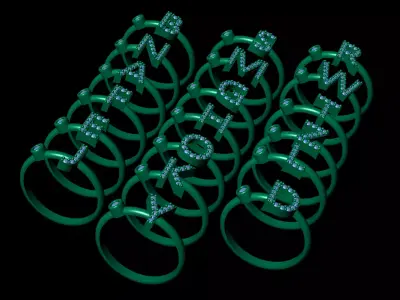 Letter Rings 3D print model