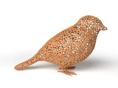 Sparrow Voronoi Low-poly 3D model