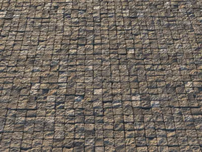 Square paving slab material 02 3D model