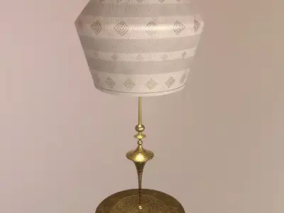 Brass and Linen Lamp Low-poly 3D model