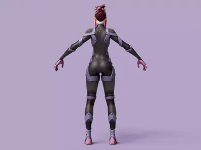 Adira Cyberpunk Rigged Character 3D model