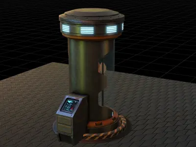 sci fi clone capsule Low-poly 3D model