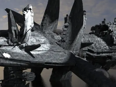 Alien Lookout Ship ruin Kit bash  3D model