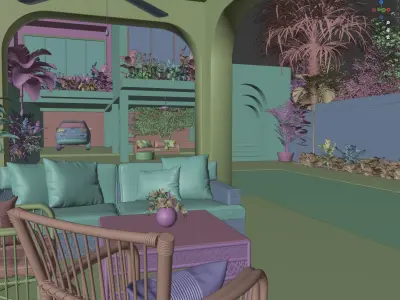 House orange wall 3D model