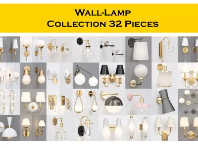 Wall-Lamp Collection 32 Pieces 3d model 3D model