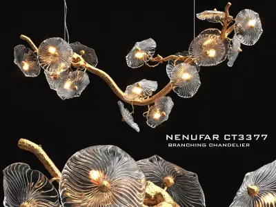 Nenufar horizantal chandelier 3D model