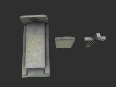 Gravestones Low-poly 3D model