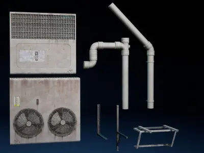 City Building Props Low-poly 3D model