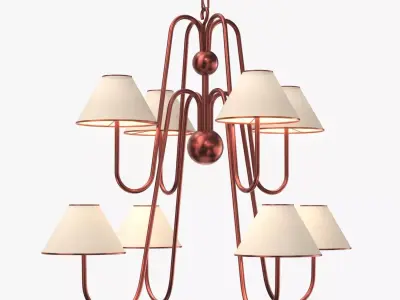 Eight Armed Bouquet Chandelier PBR 3D model