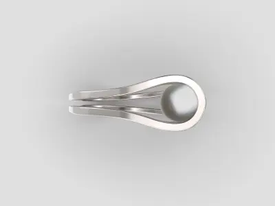 R 159 ring with pearl 3D print model