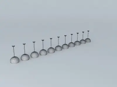 Kartell pendant light perspex lamps 3D model