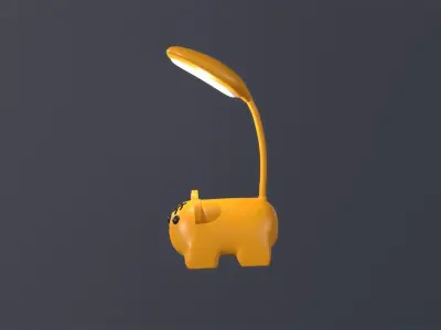 Tiger Desk Lamp Cute Low-poly 3D model