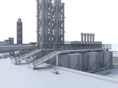Factory building 3D model