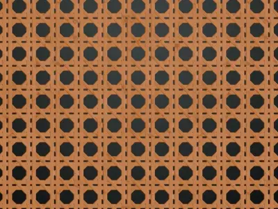 Natural Rattan Woven Lattice PBR Texture