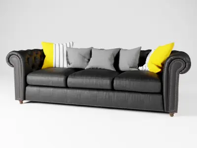 Royal Sofa Set for Living Room Low-poly 3D model