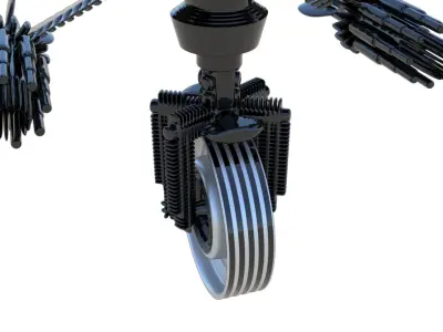 Robot Cyborg Racer SciFI Game Character Low-poly 3D model