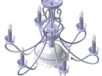 Forged chandelier with 6 arms 3D model
