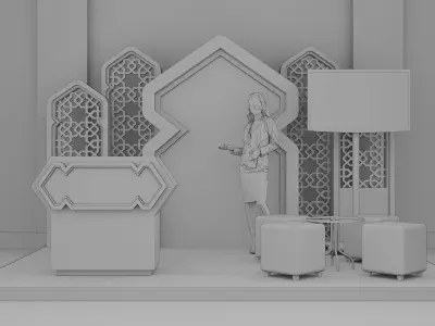 Exhibition Stand Booth 4x3 m Islamic Event Display style 3D model