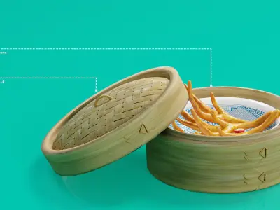 Chicken Feet Dim Sum Low Poly 3D model