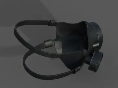 Gas mask protection isolated equipment armor  Low-poly 3D model