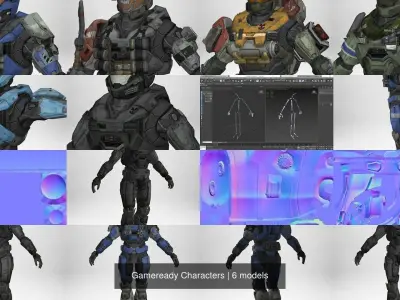 Gameready Characters halo 3D Model Pack